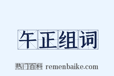 午正组词是什么意思的图片